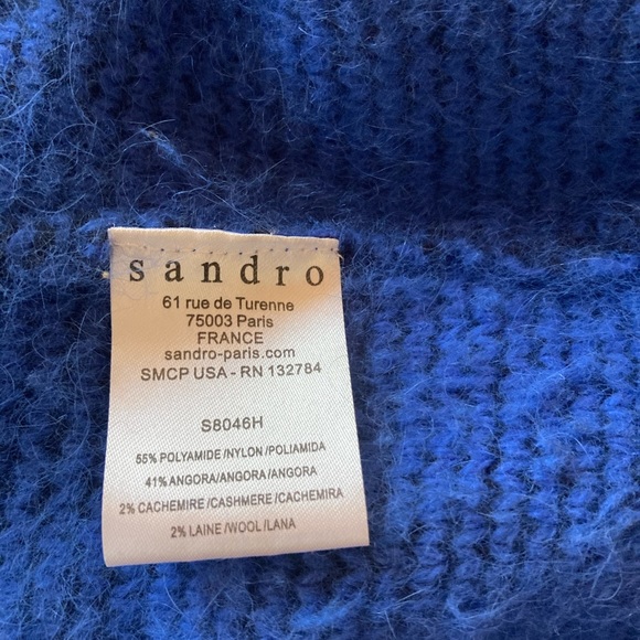 Sandro Système Cobalt Blue Angora Sweater - Picture 5 of 11